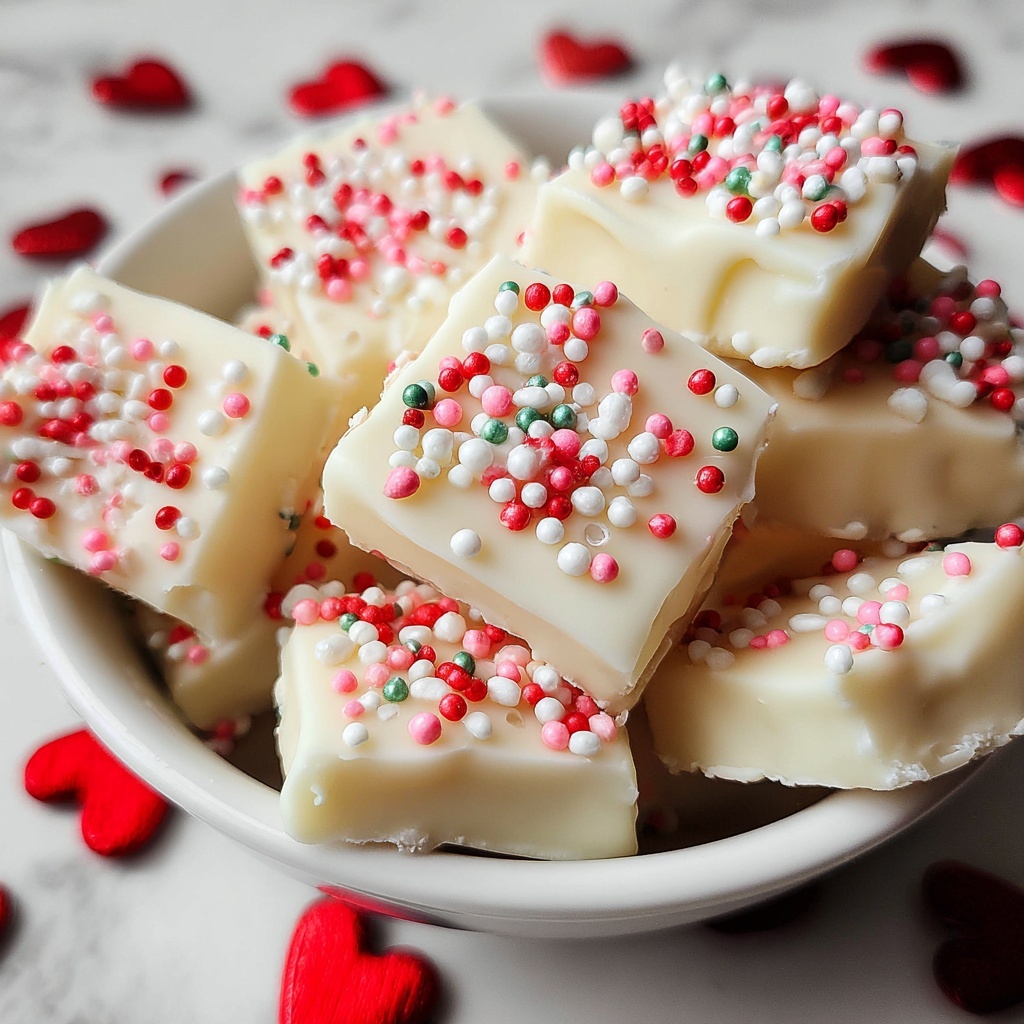 White Chocolate No-Bake Festive Candy Recipe - Recipe Image