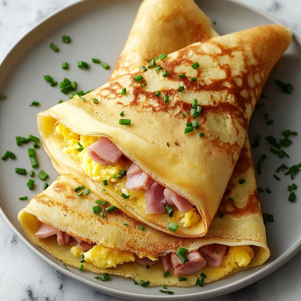 Egg, Ham, and Cheese Crepes for Breakfast Bliss Recipe - Recipe Image