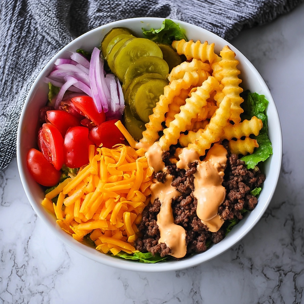 Cheeseburger Bowls with Copycat Big Mac Sauce Recipe - Recipe Image