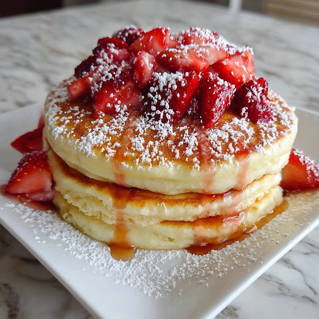 Fluffy Strawberry Cheesecake Pancakes: Irresistibly Creamy! Recipe - Recipe Image