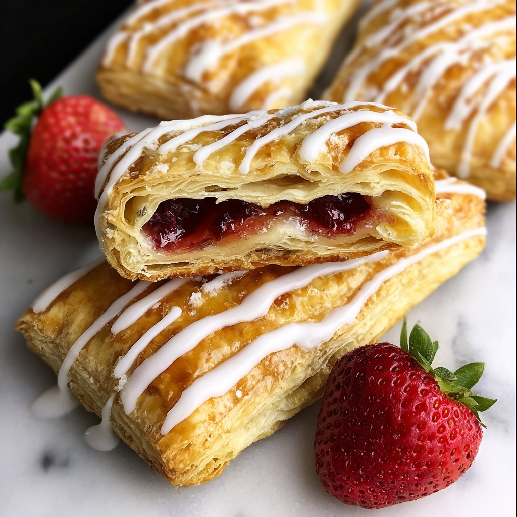 Easy Strawberry Toaster Strudels with Icing Recipe - Recipe Image