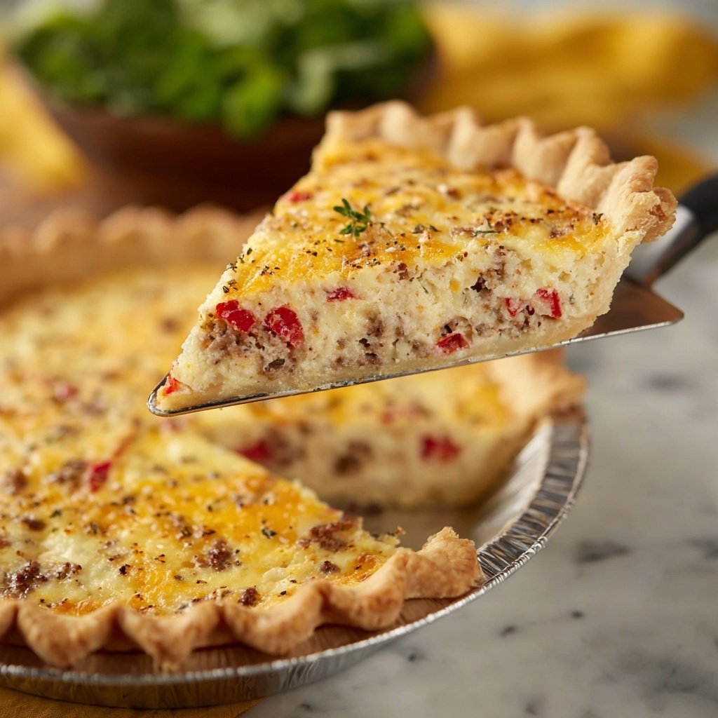 Bacon and Pimento Cheese Quiche Recipe - Recipe Image