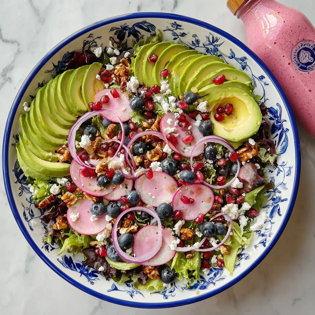 Blueberry Pistachio Salad with Pomegranate Honey Dressing Recipe - Recipe Image