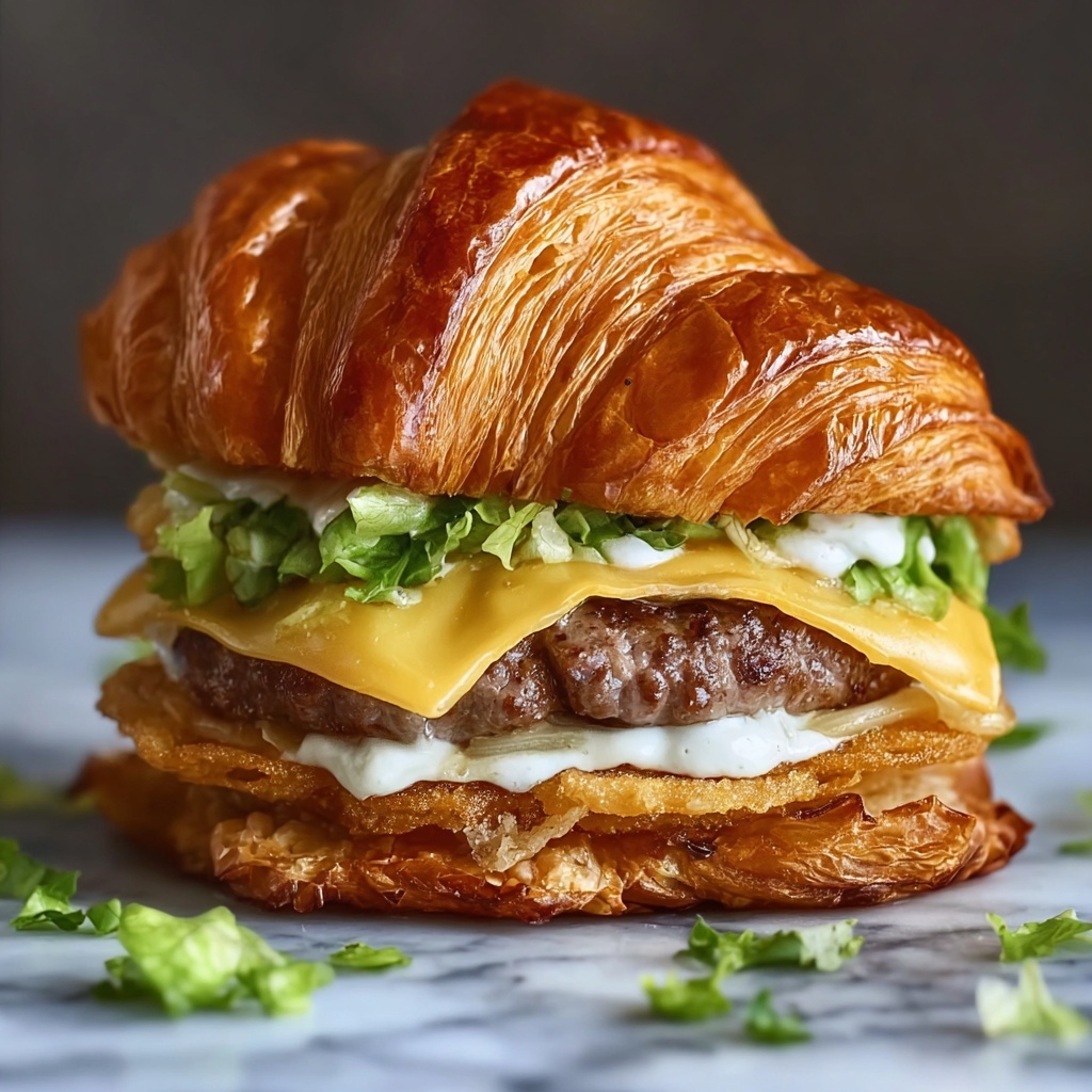 Ultimate Crispy Croissant Smash Burgers Recipe - Recipe Image