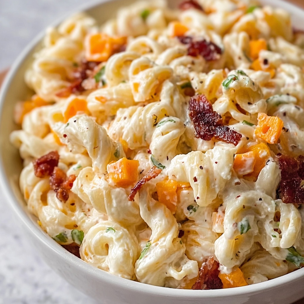 Bacon Cheddar Ranch Pasta Salad: A Creamy Crowd-Pleaser Recipe - Recipe Image