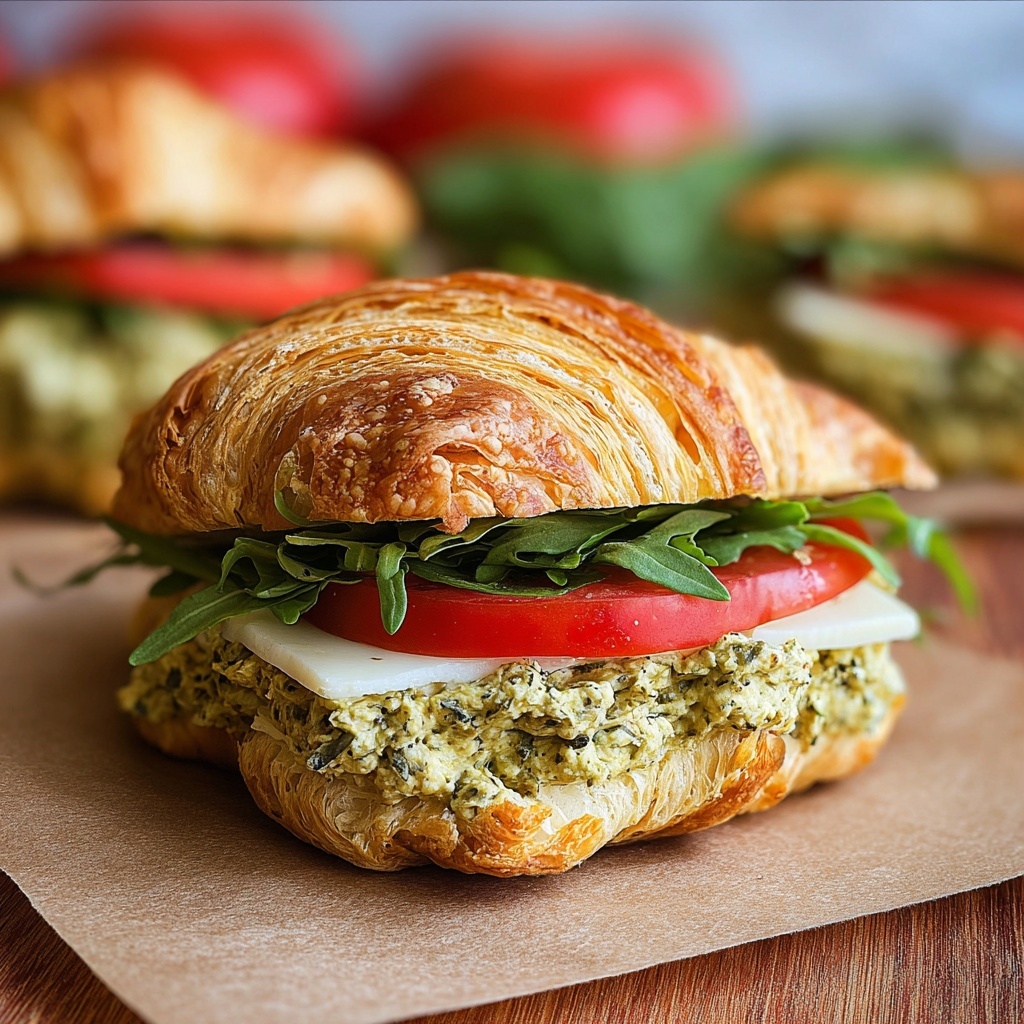 Pesto Chicken Croissants Recipe - Recipe Image