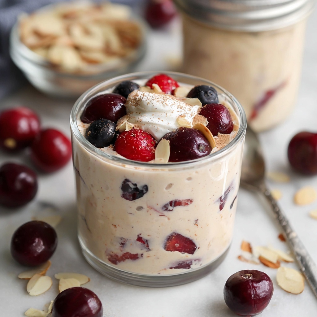 Berry Cherry Almond Overnight Oats Recipe - Recipe Image
