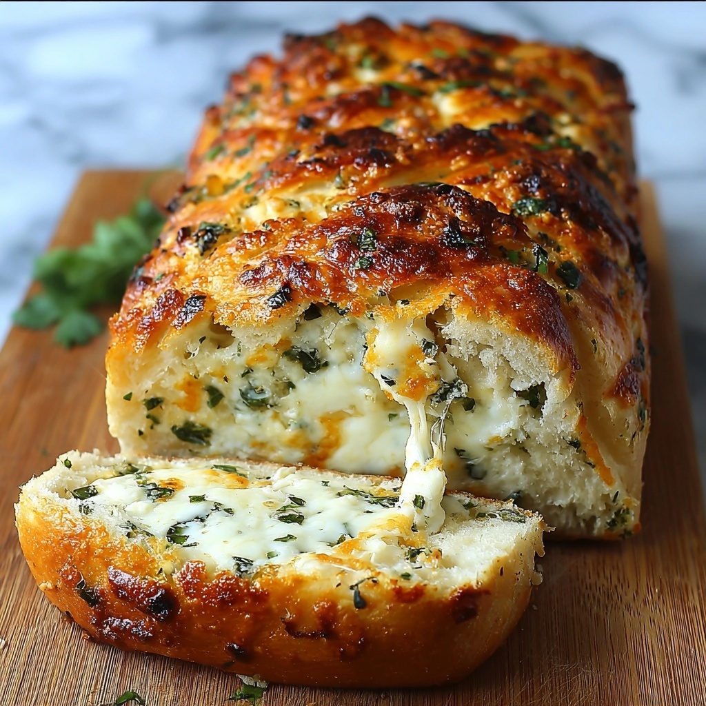 Cheesy Spinach Stuffed Bread Recipe - Recipe Image