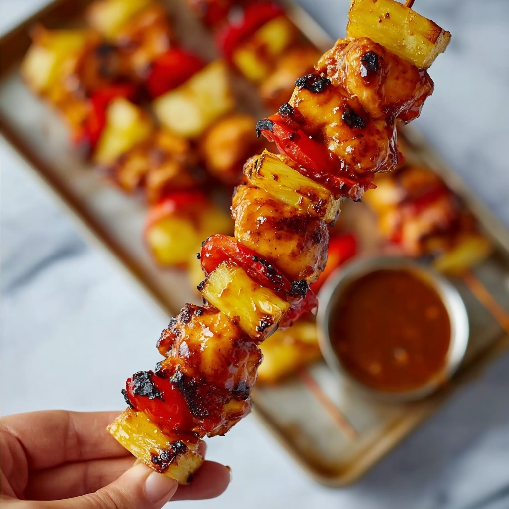 BBQ Pineapple Chicken Kabobs Recipe - Recipe Image