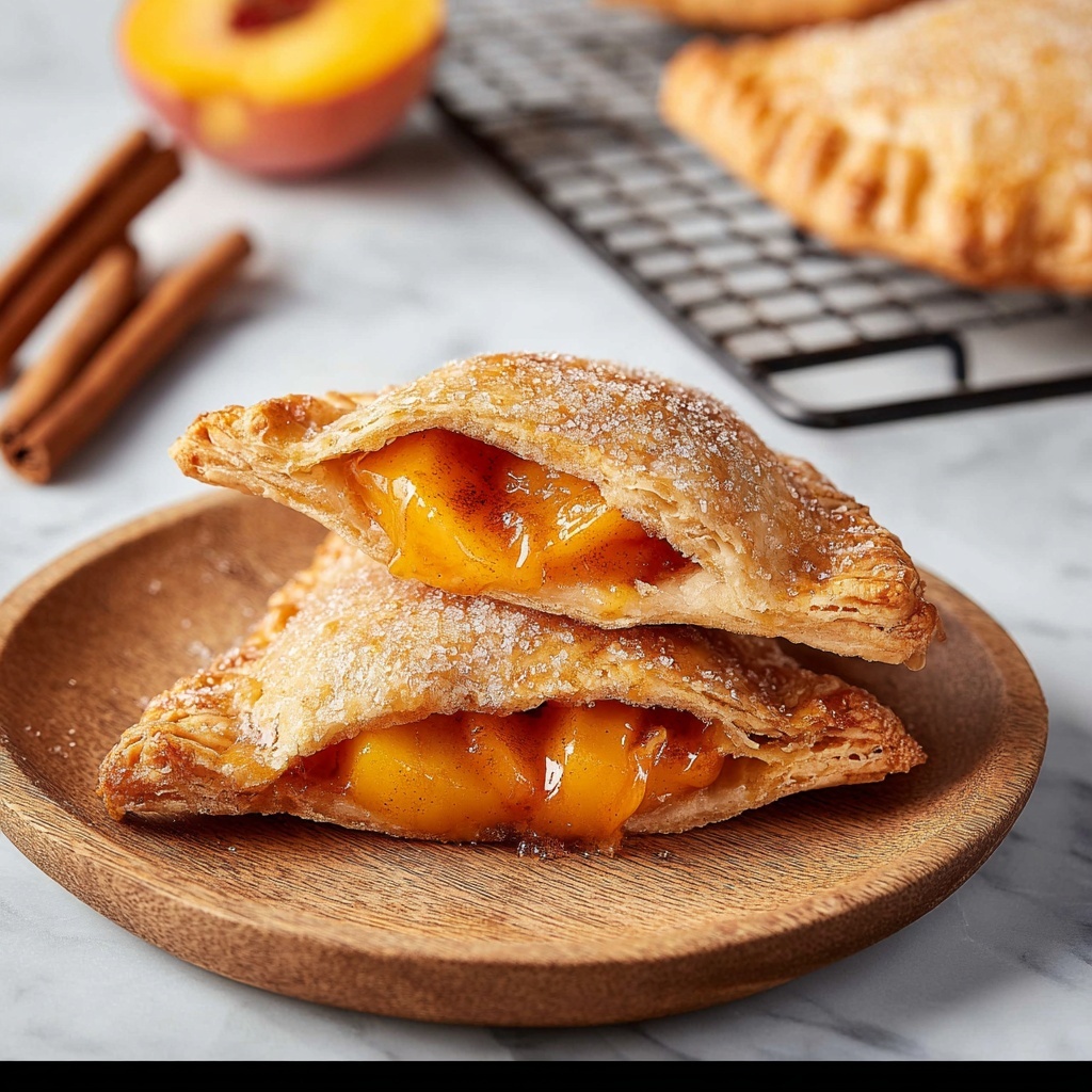 Golden Fried Peach Pies Recipe - Recipe Image