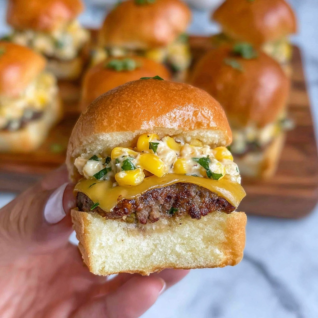 Street Corn Cheeseburger Sliders Recipe - Recipe Image