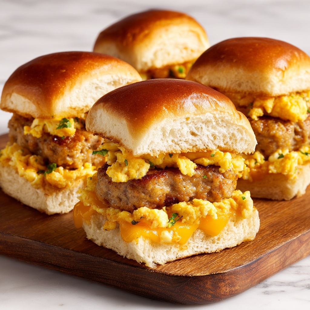 Sausage Egg and Cheese Breakfast Sliders Recipe - Recipe Image
