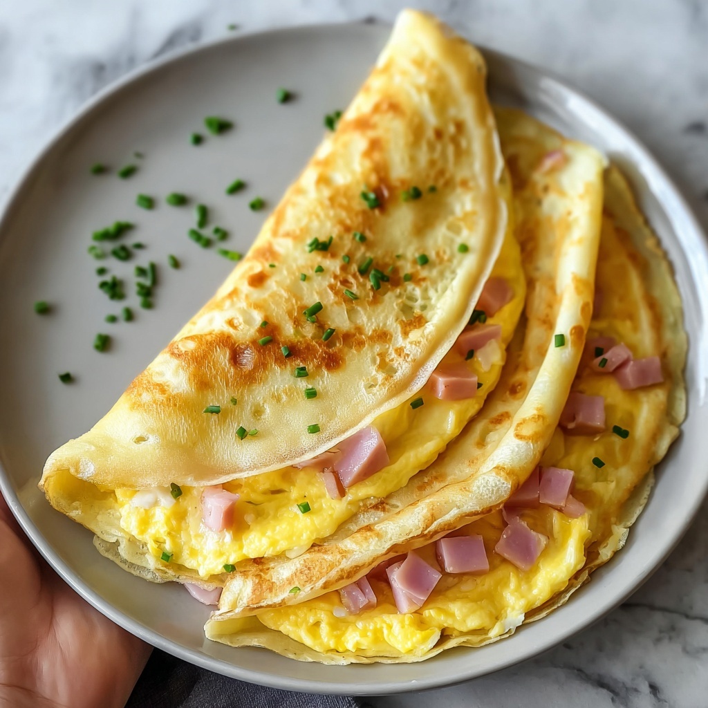 Egg, Ham, and Cheese Crepes for Breakfast Bliss Recipe - Recipe Image