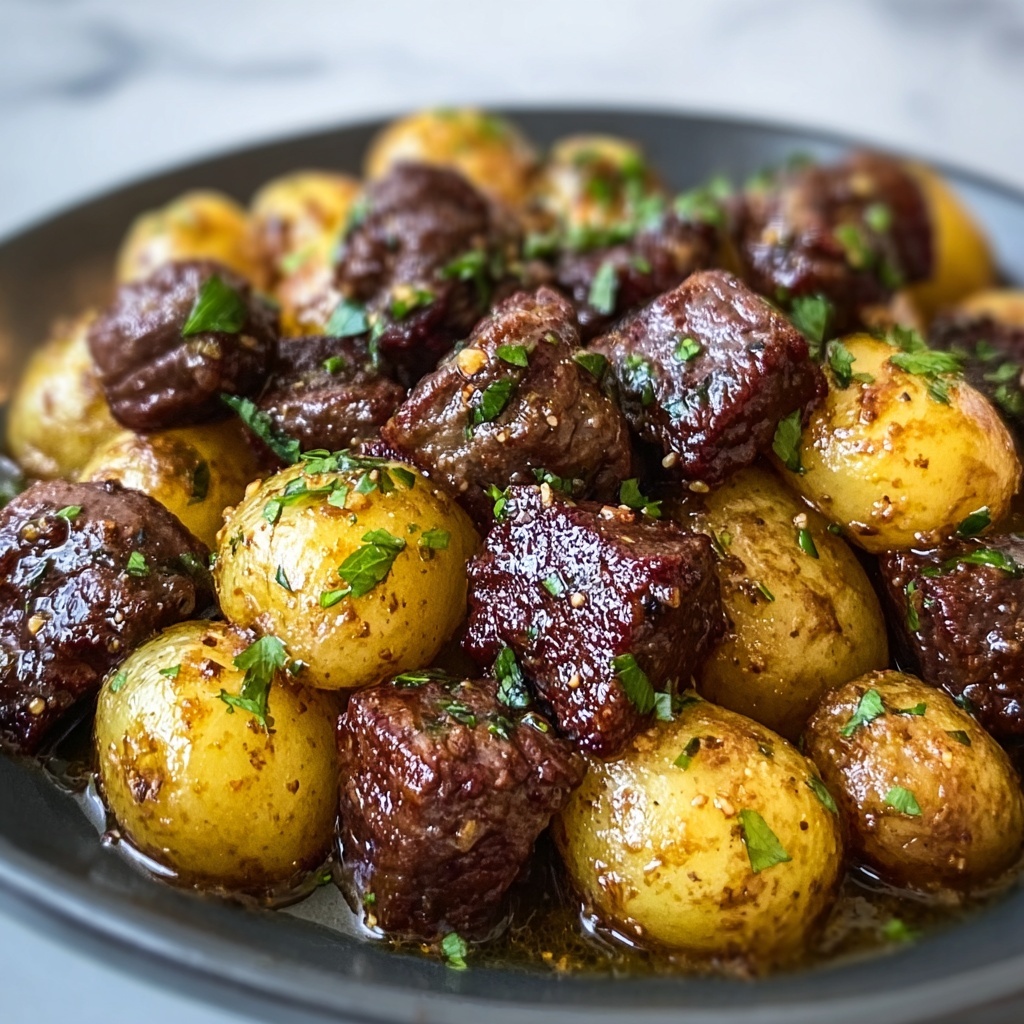 Garlic Butter Beef Bites with Potatoes Recipe - Recipe Image
