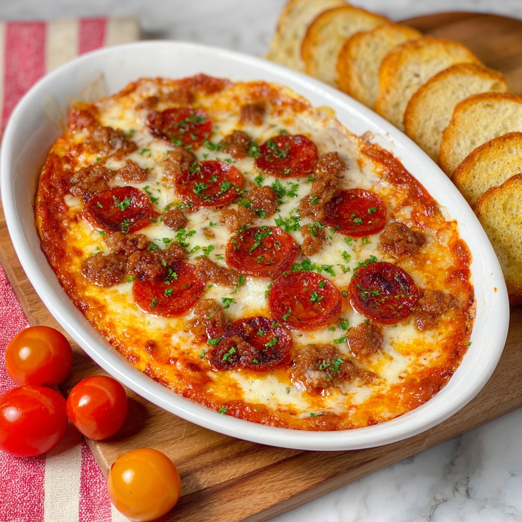 Hot Honey Pepperoni and Sausage Pizza Dip Recipe - Recipe Image