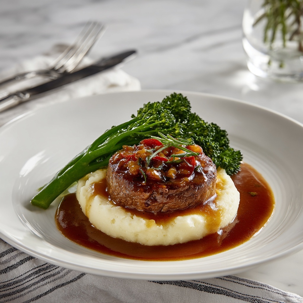 Red Wine Braised Short Ribs with Mashed Potatoes and Broccolini Recipe - Recipe Image