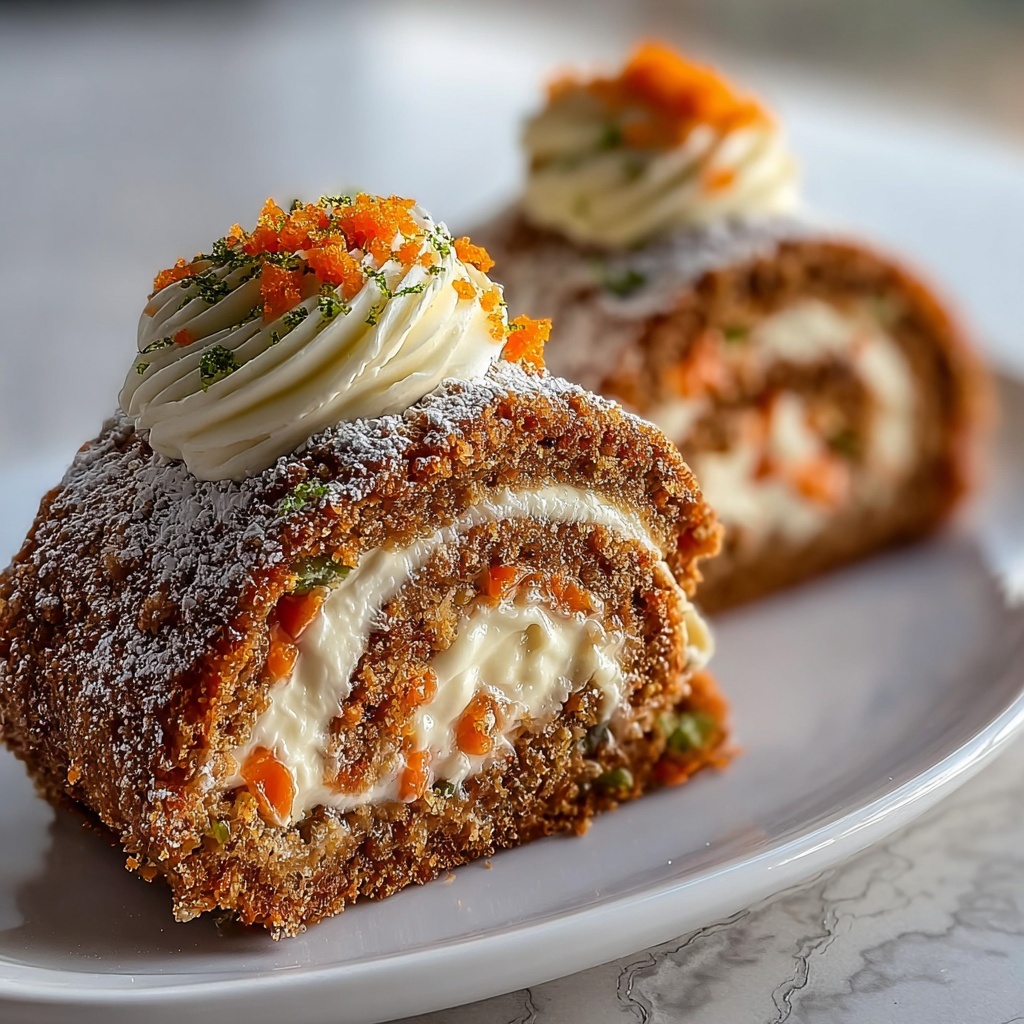 Carrot Cake Roll with Cream Cheese Frosting Filling Recipe - Recipe Image