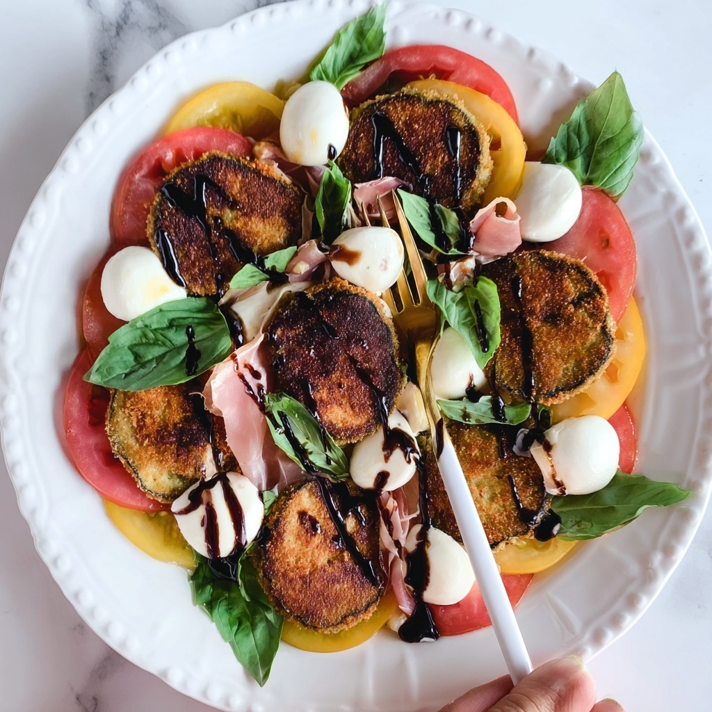 Crispy Eggplant Caprese Salad with Prosciutto Recipe - Recipe Image