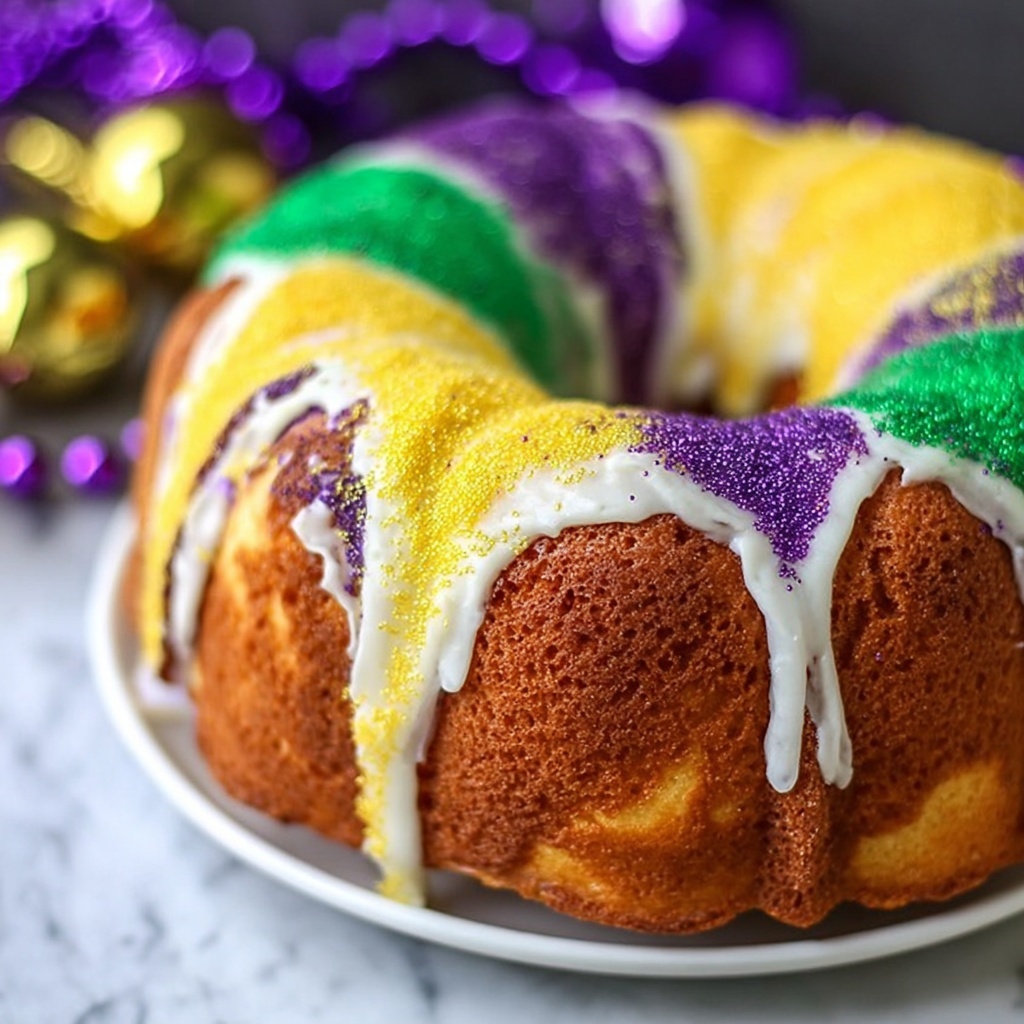 Shortcut Mardi Gras King Cake Recipe - Recipe Image