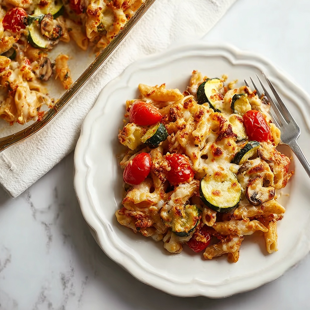 Creamy Sundried Tomato Pesto Pasta Bake with Veggies Recipe - Recipe Image