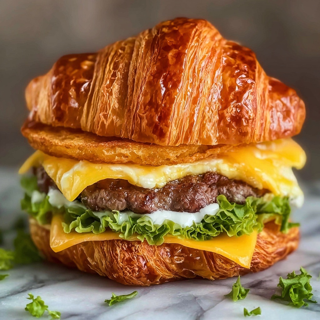 Ultimate Crispy Croissant Smash Burgers Recipe - Recipe Image