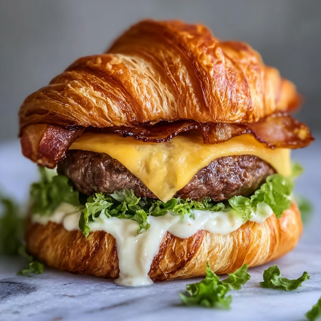 Ultimate Crispy Croissant Smash Burgers Recipe - Recipe Image