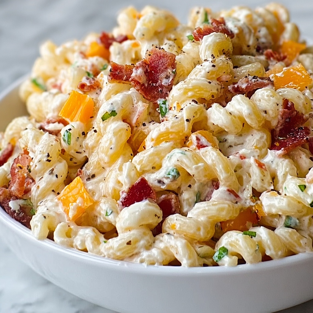 Bacon Cheddar Ranch Pasta Salad: A Creamy Crowd-Pleaser Recipe - Recipe Image