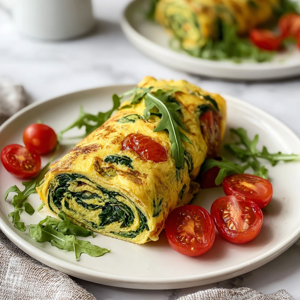 Delicious Rolled Spinach Omelet Recipe for a Healthy Start Recipe - Recipe Image