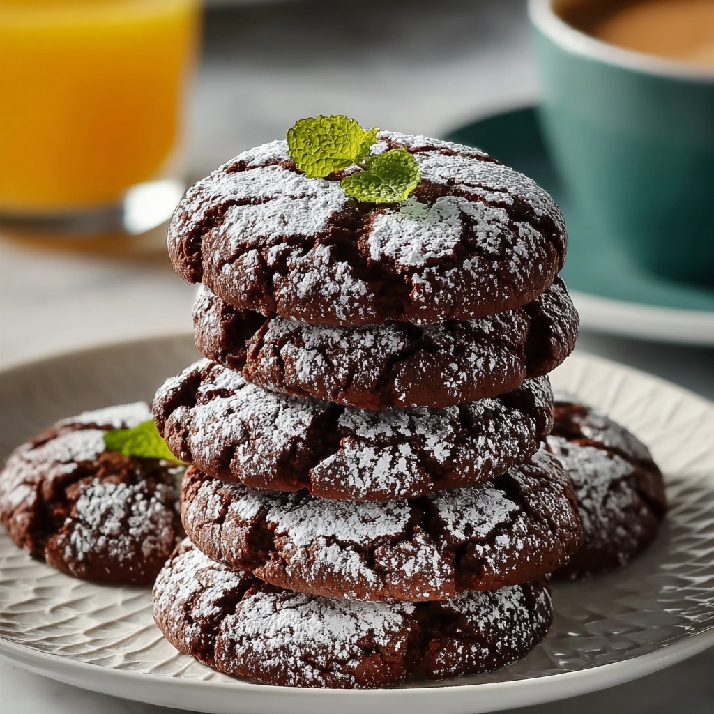 Chewy Chocolate Brownie Crinkle Cookies Recipe - Recipe Image