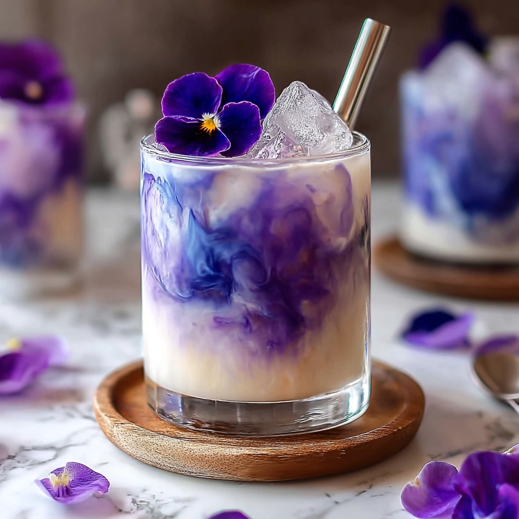Iced Butterfly Pea Flower Tea Latte Recipe - Recipe Image